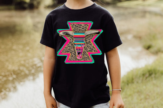 -Kids- Serape Leopard Skull